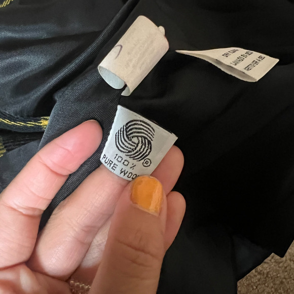 Vtg 90s Wool Blazer & Skirt 2-Pc Suit Size 10 Plaid Academia Professor Holiday - Picture 3 of 16